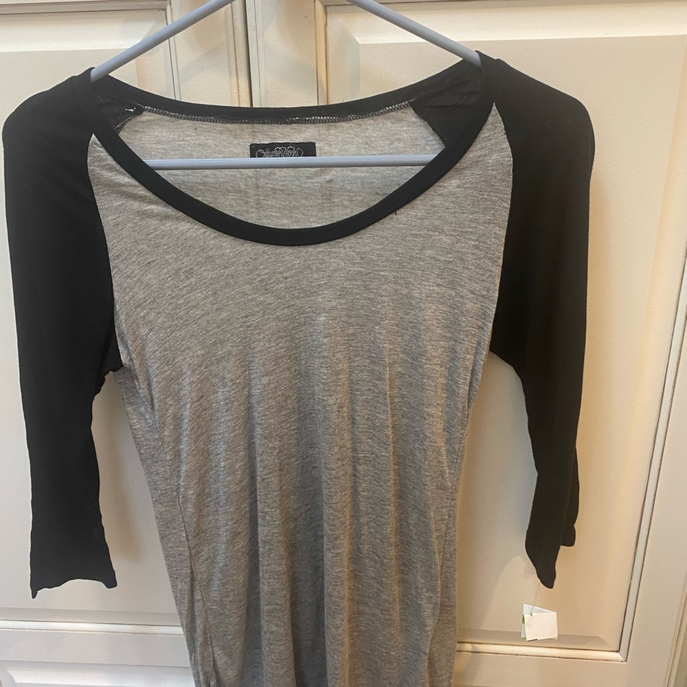 Lauren Moshi black raglan sleeve top Sz XS